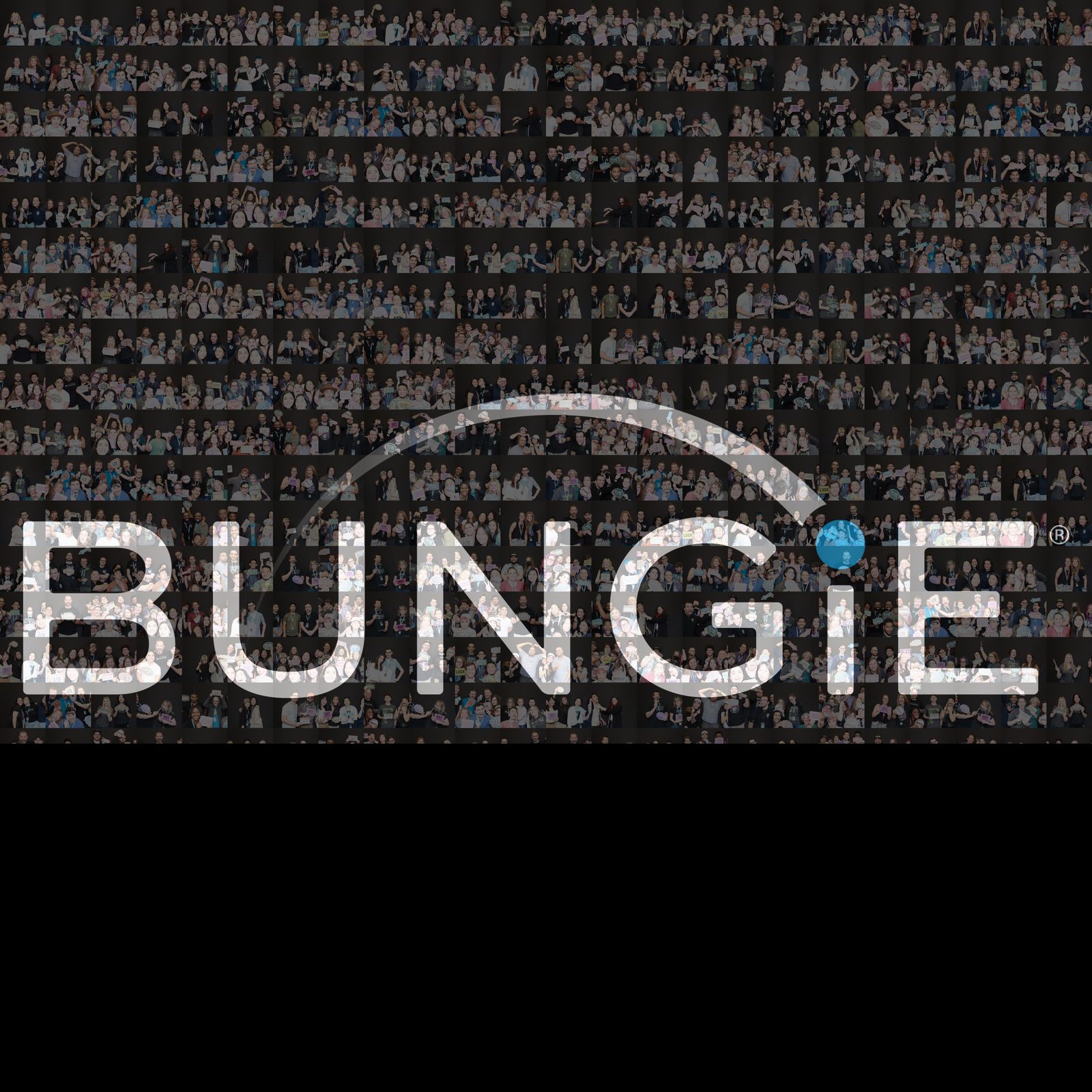 Branded photo mosaic built from guest photos at the Bungie HQ grand opening, by PBPC